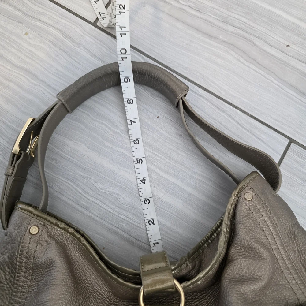 Cole Haan Metallic Taupe Leather Hobo Shoulder Bag